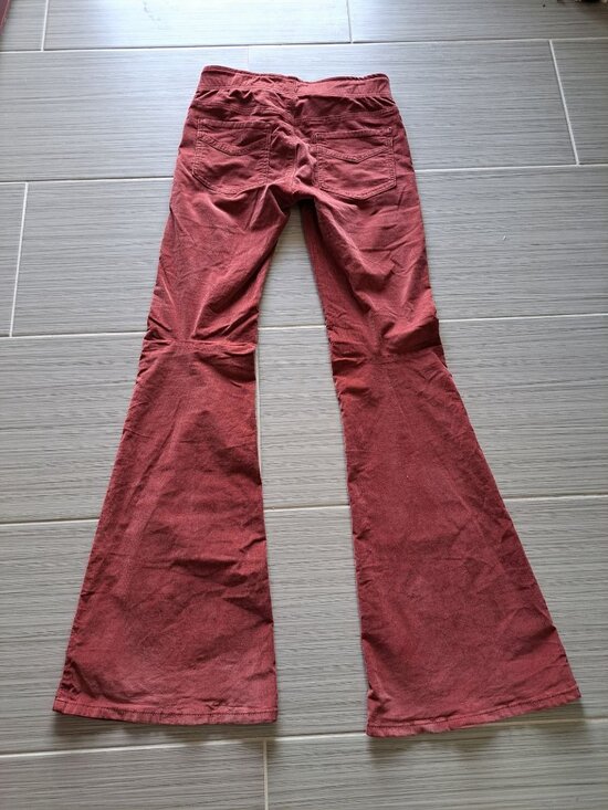 We The Free Rust Brown Flare Corduroy Pants Womens Size 27 Made Pull On Boho - Picture 9 of 12